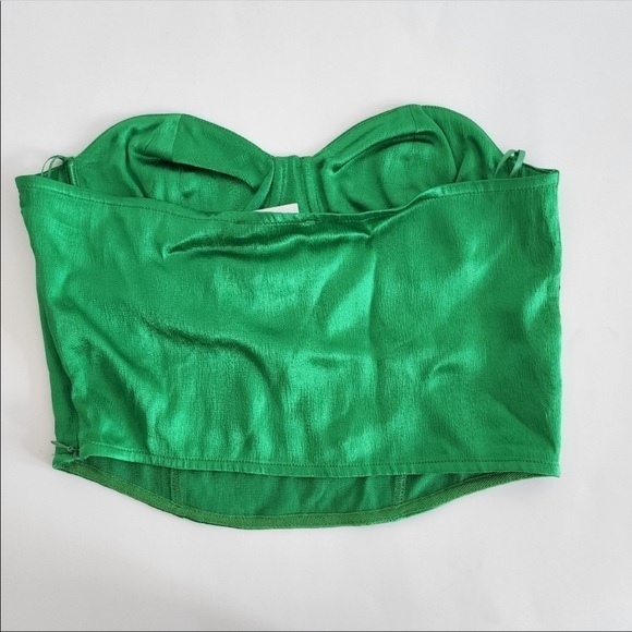 New Zara | Satin Effect Corset Crop Top - Picture 15 of 17